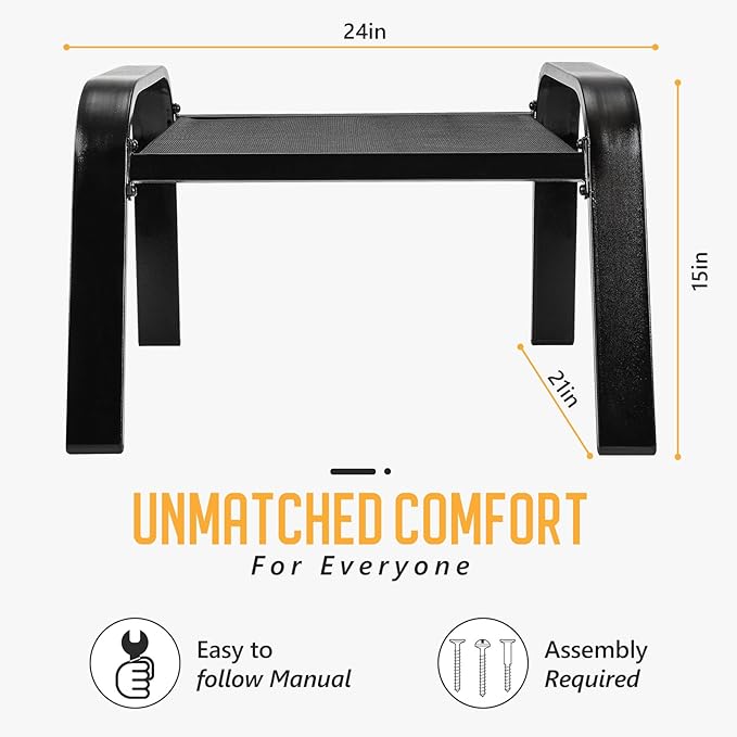 Deugold Outddor Patio Ottoman 2 Set All Weather Outdoor Foot Rest Patio Furniture Coffee Table for Garden Backyard Porch Black