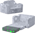 MeMoreCool Kids Glow Star Sofa Chair – 2-in-1 Foldable Toddler Lounger, Gray | Convertible Couch for Playroom or Nursery | Soft Foam Seat | Removable & Washable Cover | Glows in The Dark