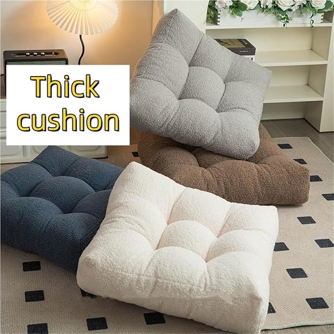 Stylish Ottoman Pouf, Cushioned Foot Stool, Comfortable Floor Seat Cushion, Meditation Cushion, Sofa Cushion for Living Room and Bedroom(Blue,21.7 * 21.7 * 4.7in)