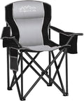 SAILARY Camping Chair Heavy Duty High Back Folding Chair with Cup Holder, 450lbs Capacity, Padded Seat, Cooler Bag & Storage Pocket, Portable for Outdoor, Beach, Fishing, Sports, Black