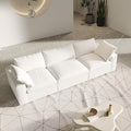3 Seater Cloud Sectional Couch, White Modular Sectional Sofa, Modern Comfy Sofa, Covers Removable, Convertible Sleeper Couch for Living Room Apartment (Linen Fabric)