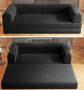 Convertible Sleeper Sofa Bed Boneless Cloud Comfort Black Futon Couch for Lounging & Sleeping, Removable & Washable Corduroy Sofa Cover, Floor Sofa Folding Mattress for Guests, Small Spaces