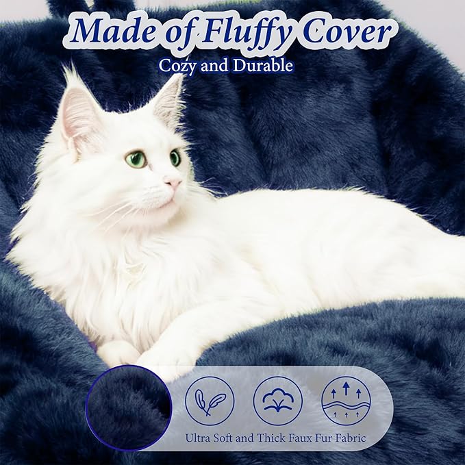 Giant Bean Bag Chair, Oversized Bean Bag Couch for Adults and Kids, Faux Fur Shell-Shaped Large Chair with Filler, Stuffed Big Accent Sofa Lounge Floor Sofa for Gaming, Reading