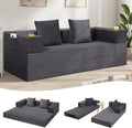 COMAX Futon Sofa Bed Queen, 79" Convertible Sofa Bed Couches for Living Room, 4 in 1 Folding Boneless Sleeper Corduroy Couch Loveseat Foam in a Box, Foldable Comfy Lounge Fold Out Floor Mattress Grey