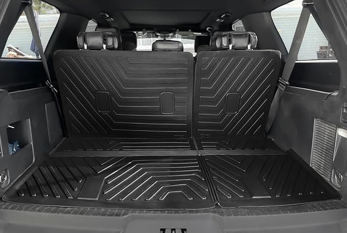 YITAMOTOR Floor Mats for Ford Expedition 2018-2024 7-Seater (Not for Max Model), Custom Fit All Weather TPE Mat, 18-24 Ford Expedition 7 Seats Accessories Floor Liners Full Set, Backrest & Cargo Liner