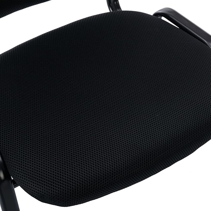 Black Waiting Room Chairs Office Lobby Chair no Arms Set of 15, Mesh Reception Chairs Ergonomic Computer Desk Chairs Guest Chair for Meeting/Conference Room