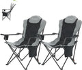 Aohanoi Camping Chairs, Portable 2 Pack Camp Chairs for Heavy People with Adjustable Angled Backrest, Outdoor Folding Camping Chairs for Outside Supports up to 350lbs, Carry Bag Included