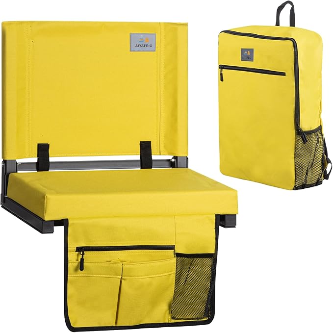 Stadium Seats for Bleachers with Back Support, Bleacher Chairs with Back，Portable Bleacher Seats with Cushions and Backpacks，Wide Stadium Chair for Sports Events and Concerts