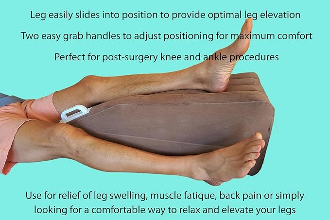 Skwoosh Inflatable Leg Elevation Pillow for Ankle, Knee and Leg Support Adjustable Cushion for Post-Surgery Recovery Companion