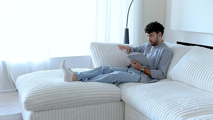 Cloud Modular Sectional Couch,157" Oversized 8 Seater Living Room Seats,U Shaped Sofa Couch with Storage Ottoman,Plush Convertible Sectional with 2 Chaise,Sofa Covers Washable&Replaceable (Beige)