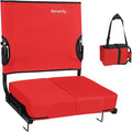 behairity Portable Stadium Seat for Bleachers with Back Support, Wide Padded Bleacher Chair with High Back and Thick Cushion for Adults, Folding Stadium Chair for Football Sports Events (Red)