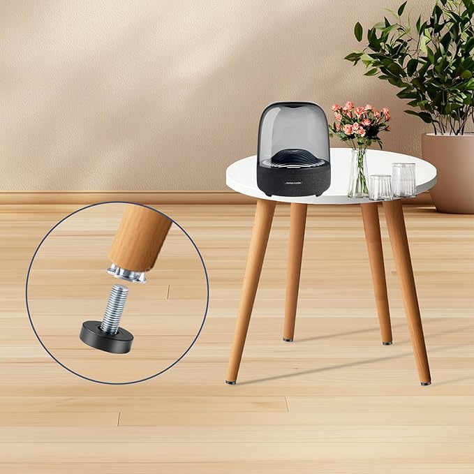 lenpestia 1/4" Thread Furniture Feet Levelers, 12 PCS Adjustable Feet Levelers, Adjustable Furniture Levelers with T-Nuts for Table, Chair, Furniture Legs