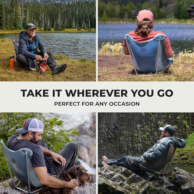 Grand Trunk Mayfly Low Profile Ground Chair – Lightweight, Packable & Reclining Festival Chair, Quick Setup, Stable & Versatile for Camping, Concerts, Beach & Outdoor Events