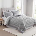 Modern Threads 7-Piece Reversible Comforter Set - Bedding Ensemble with Comforter, Sheets, Pillowcases, and Shams, Gray King