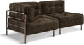 MCombo Modular Sofa Couch with Removable Cushion, Accent Sofa Chair, Upholstered Sofa for Living Room, Apartment, Office (Chocolate, Two Seats)