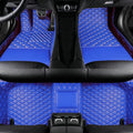 TAHALI Custom Colors Car Floor Mats Black Pink for 99.9% Sedan SUV Sports， All-Weather Liners Car Floor mat，Luxury Leather Automotive Floor Mats (Blue,3D Floor Mats)