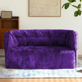 N&V Mid Century Brigantin Deep Relaxation Sofa, Soft Premium Chenille, for Living Room Bedroom and Office (Royal Purple, ThreeSeater)