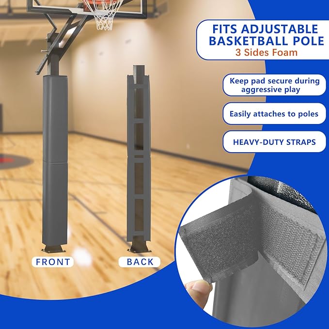VANCL Square Pole Padding Basketball Pole Pads Heavy Duty Square Pads Outdoor Fits 4"x4", 5"x5", 6"x6",6"x8", 8"x8" Poles Waterproof UV-Resistant Durable Protection Pads