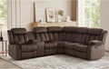 EBELLO Manual Reclining L-Shaped Sectional Sofa Set, Soft Fabric Corner Couch with Center Console, Cup Holders and Storage – Perfect Living Room Home Set Furniture