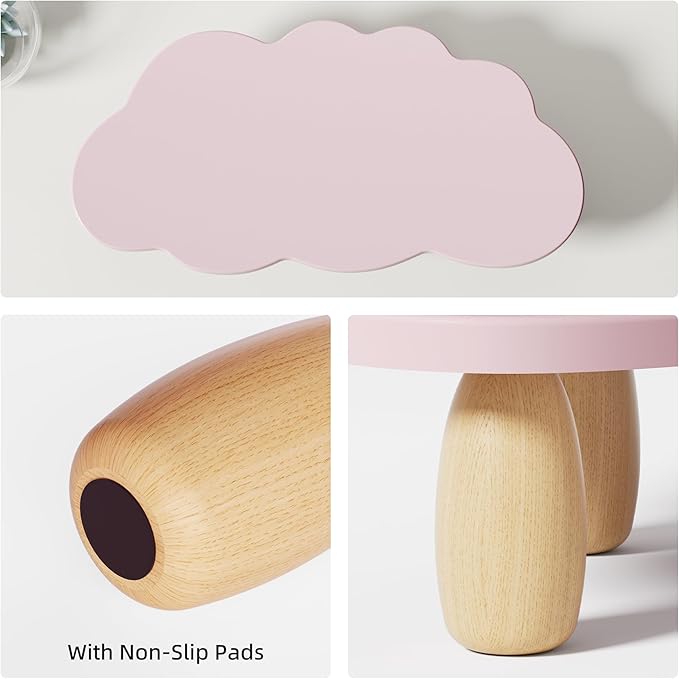 AFOOYO Monitor Stand Riser,Cloud Shape Wood Computer Monitor Stand, Monitor Stand Riser, Multi-Purpose Desktop Organizer Riser for Computer,Laptop,Printer,TV,Purple, Black