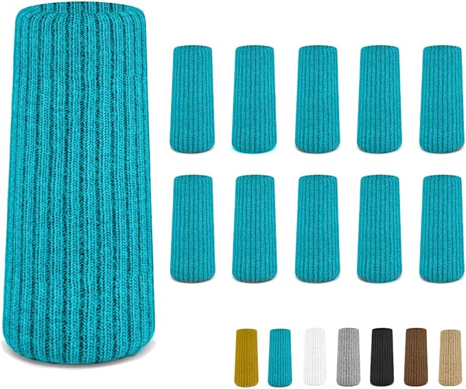 16 Pcs Aqua Green Premium Chair Leg Socks Protectors for Hardwood Floors - Do not Easily Fall Off - Very Easy to Put on - Fits All Leg Shapes - High Elastic Bar Stool Leg Covers - Furniture Pads