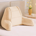 IASEAHK Reading Pillows for Sitting in Bed Adult, Back Pillow for Bed Sitting Up, Backrest Pillows with Shredded Foam for Adult&Teens, Support Pillow with Arms for Beds, Couch, Floor, 20in, Beige