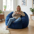 YuppieLife Large Foam Filled Bean Bag Chairs for Kids Teenagers Adults Living Room Gaming Relaxing 4F Machine Washable Lazy Sofa（Blue