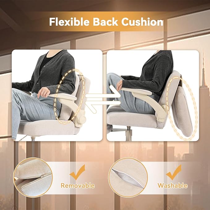Pipersong Meditation Cross Legged Armchair, ADHD Chair with Adjustable Armrests, Criss Cross Desk Chair with Flexible Back Cushion, Swivel Footrest, Arm Support and Wheels for Home Office, Cocoa