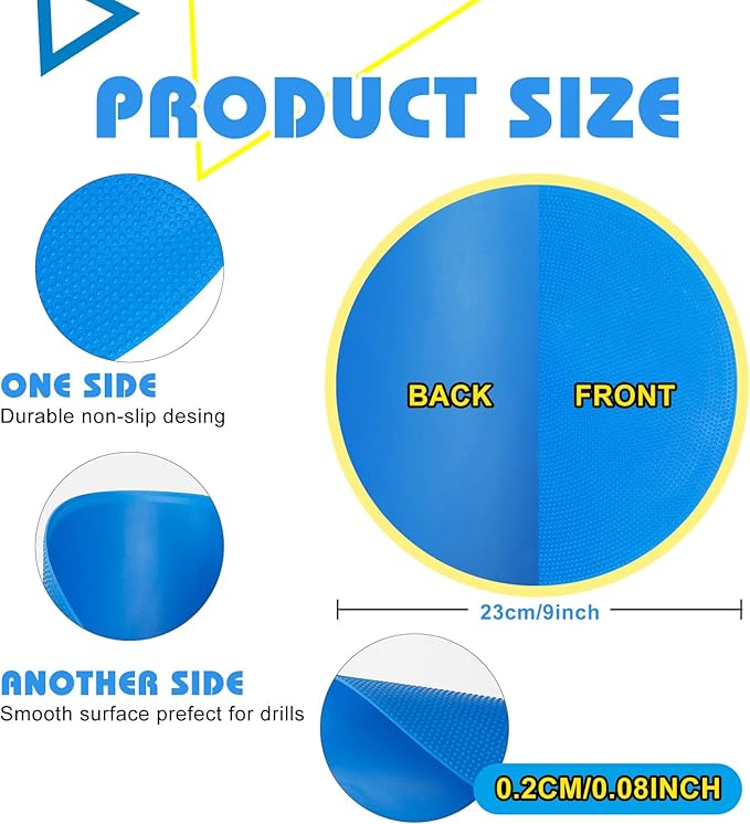 WildTracks 9 inch Spot Markers Flat Field Cones, Non Slip Rubber Agility Markers Flat Field Cones for Soccer Basketball Sports Speed Agility Training （6 pcs）