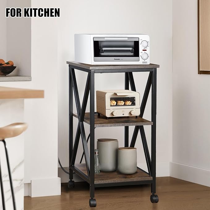 End Tables Living Room Set of 2, Square End Table with Charging Station, 16" D X 16" W X 28" H, Wood and Metal Table with USB Ports and Outlets, Side Table with Wheels for Living Room, Bedroom