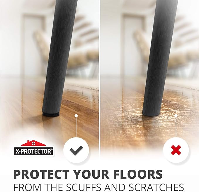 Felt Furniture Pads X-PROTECTOR 8 PCS - Premium 6” x 4 3/8” Heavy Duty Black Felt Sheets! Cut Large Furniture Pads to The Size You Need - The Best Felt Floor Protectors for Any Hard Floor!