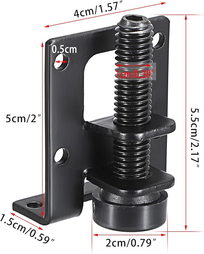 OwnMy 4 Packs Adjustable Furniture Leveling Feets L Shaped Furniture Levelers Legs, Heavy Duty Furniture Mounting Brackets Metal Leveling Feet for Workbench Cabinet Wardrobe, 2.2" H, Black