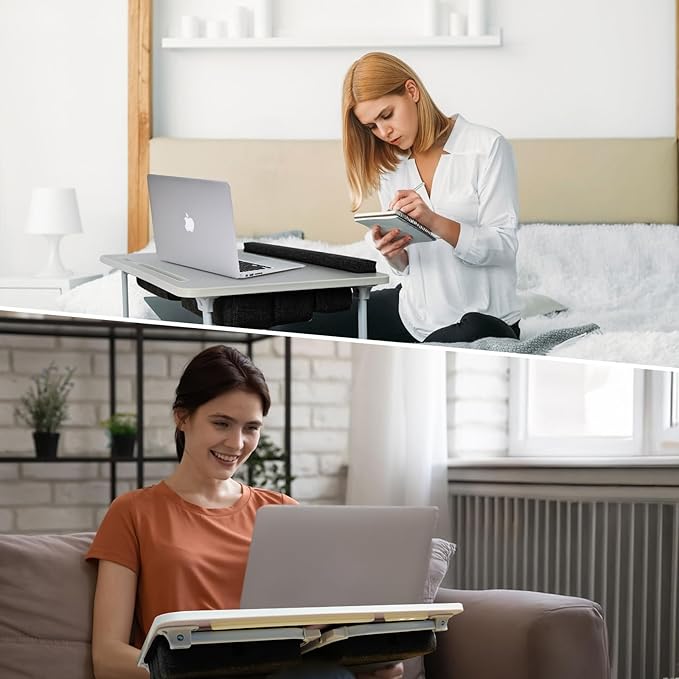 iXTRA Lap Desk for Laptop with Cushion,Folding Laptop Desk for Bed,Bed Desk,Portable Computer Lap Desk,23.62"*15.74",Grey