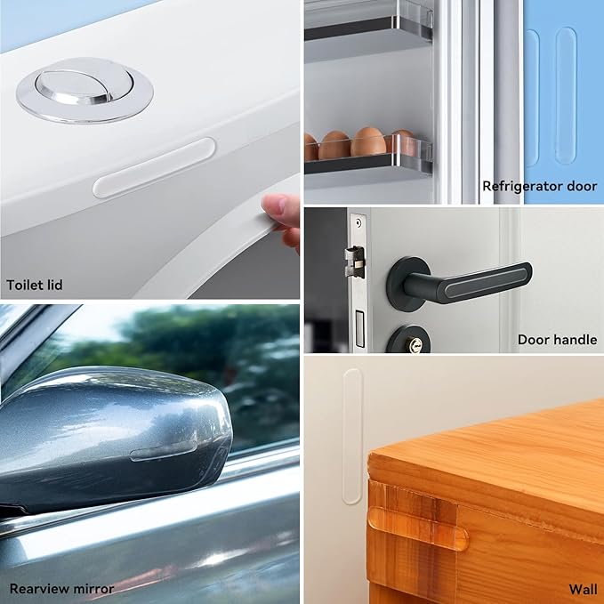 EBUKTUK 4pcs,Wall Bumpers,Furniture Bumpers,Door Stoppers,Silencing pad,Anti collision pad,Using for Refrigerator door,Entrance doors,Cabinet doors,Toilet covers,Table corners(L, 15*1.5cm(5.9*0.59in)