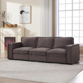 HEAY-YO 93 Inches Modern Modular Sectional Sofa,3-Seater Comfy Couch with High Density Foam and Armrests,Floor Sofa for Living Room Bedroom Apartment,Linen Grey
