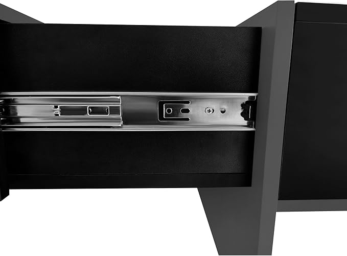 HanStrong 31.5" Square Coffee Table with 4 Hidden Storage Compartments,Cocktail Table with Extendable Sliding Tabletop,UV High-Gloss Design Center Table for Living Room,Black