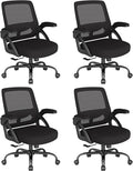 AnyGod Big and Tall Office Chair, Ergonomic Desk Chair Mesh Mid Back with Comfy Lumbar Support Swivel Task Executive Chairs with Wheels, Flip up Arms for Home, Office, Study