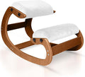 Ecordesk Ergonomic Kneeling Chair, Adjustable Seat - Office Chair for Desk, Posture Corrector, Premium Comfort Cushion, Wooden Rocking Knee Chair (Pecan)
