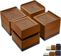 ANNKUT Bed Furniture Risers 3 inch, Square Adjustable Risers Blocks for Bed Sofa Table and Couch Lift to 1.5 or 3 inch，Heavy Duty Support Up to 1,300 Lbs (4 Pack-Brown)