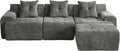 YAAREE 101.65” Modular Sectional Couch for Living Room, Modren L-Shape Cloud Sectional 3-Seater Sofa with Movable Ottoman, Woven Texture Upholstery Boneless Couch, No Assembly Grey