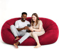 Lumaland Luxurious Giant 6ft Bean Bag Chair with Microsuede Cover - Ultra Soft, Foam Filling, Washable XL Bean Bag Sofa for Kids, Teenagers, Adults - Sack Chair for Dorm, Family Room - Red
