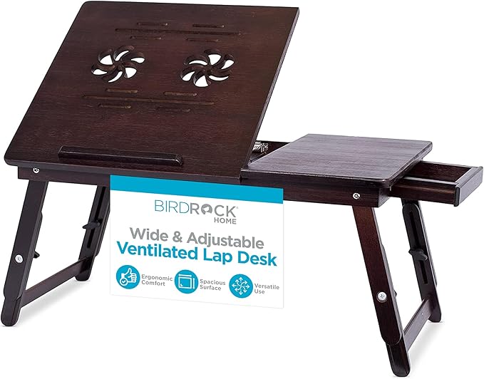Sofia + Sam Bamboo Ventilation Lap Tray with Adjustable Legs (Walnut)