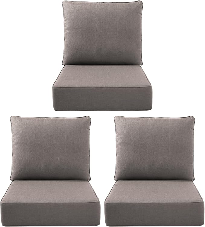 Luxury Outdoor Seat Cushion Set-22 x 24 x 6 Inch Outdoor Chair Cushions with Water Resistant & Removable Cover Outdoor Cushions for Patio Furniture Chair Sofa Couch