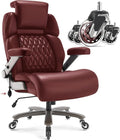 Big and Tall Office Chair 700lbs - Adjustable Headrest&Lumbar Support, 3D Flip Arms, Large Wheels &Heavy Duty Metal Base, Ergonomic High Back Computer Chair Desk Chair, Thick Padded Extra Wide Seat