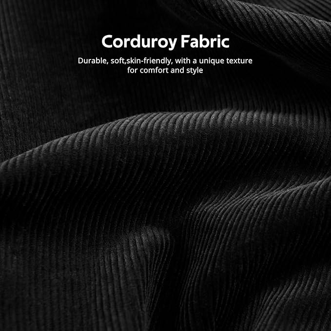 Aosaifen Modern L-Shaped Modular Sectional Sofa for Living Room，Oversized 3-Seater Couch with Deep Seat and Movable Ottoman – No Assembly,Comfortable Corduroy Fabric Boneless Sofa(Dark Gray) (Black)