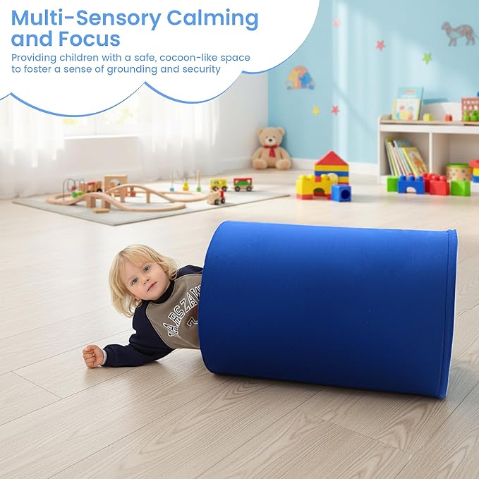 BALAPET Barrel Roll Sensory Chair for Kids, Durable High-Density Foam Sensory Pod, Reinforced Calming Toy with Deep Pressure for Autism, ADHD, Perfect for Classroom Home Use