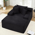 67.3'' Oversized Chaise Lounge Chair Indoor,Corduroy Boneless Couch with 3 Pillows Wide Armrest,Comfy Cloud Couch Sleeper Sofa Reading Chairs for Living Room Bedroom,No Assembly Required (Black)