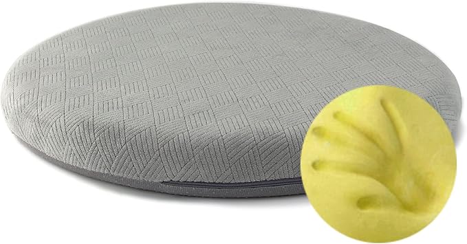 Sigmat Memory Foam Seat Cushion Anti-Slip Soft Round Chair Pad 18 Inch Grey