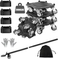 Upgraded Furniture Dolly Movers 5 Wheel Heavy Duty 3000LBS Capacity Carbon Steel Panel 360° Rotating Casters Furniture Slider for Sofa Refrigerator Piano (Black, 6in)