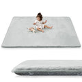 PaPaMat 1.5" Thick Baby Play Mat for Floor, 59x79 Playpen Mat, Pro Soft Flannel Foam Mats Toddler Infant Kids Crawling for Nursery Rug Playroom Living Room Waterproof Easy Care Non-Slip (Light Grey)